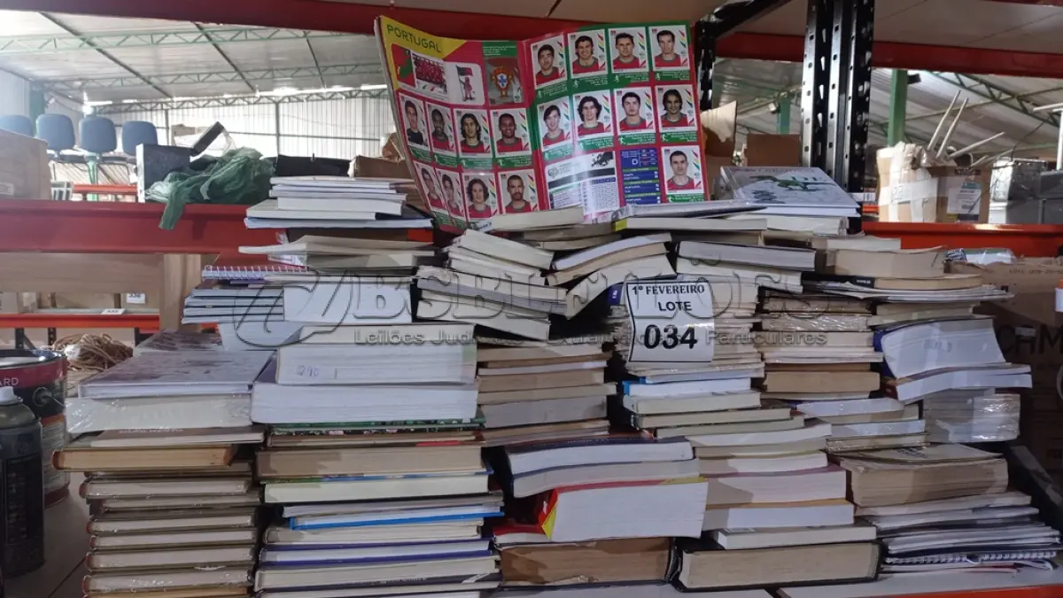 LOTE 034 - 01 ÁLBUM DE FIGURINHA DA COPA DO MUNDO DE 2006 COMPLETO E GRANDE QUANTIDADE DE LIVROS. (NO ESTADO) ATENÇÃO! FAZER A VISITAÇÃO ANTES DE ARREMATAR, NÃO SABEMOS SE FUNCIONA, LEILÃO NÃO TEM GARANTIA E NEM DEVOLUÇÃO, SUJEITO A POSSÍVEIS AVARIAS VISÍVEIS/OCULTAS E/OU AUSÊNCIA DE COMPONENTES.