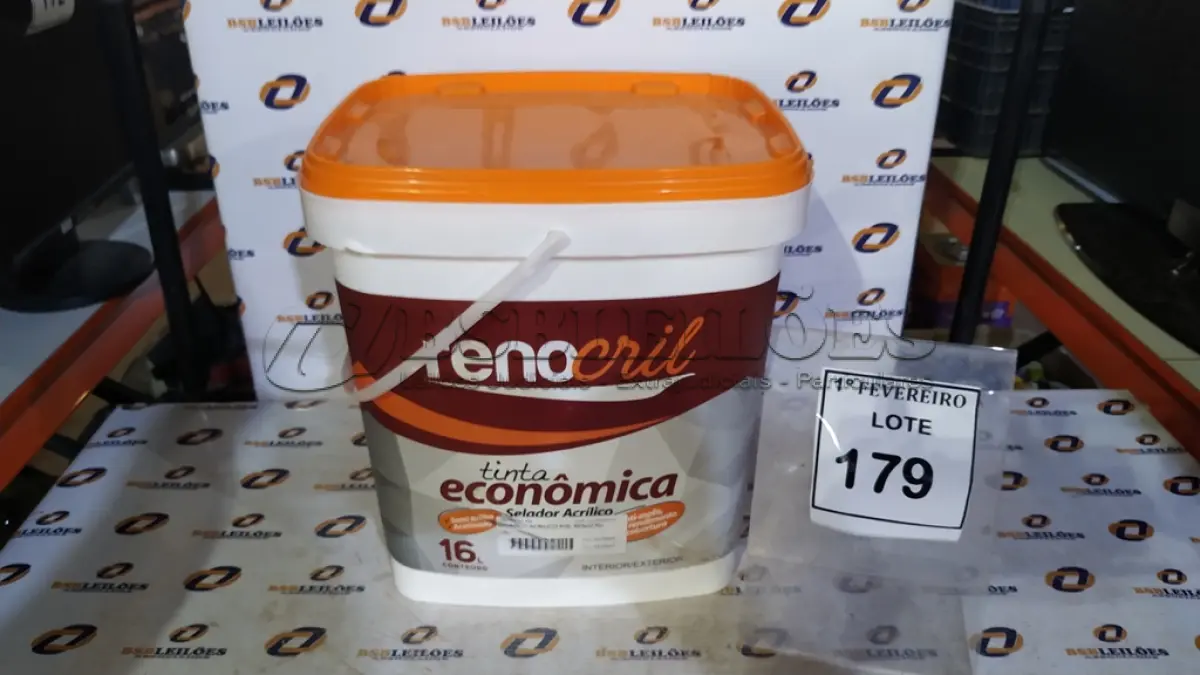LOTE 179 - 01 BALDE DE SELADOR ACRÍLICO 16L INTERIOR/EXTERIOR MARCA RENOCRIL. (NO ESTADO) ATENÇÃO! FAZER A VISITAÇÃO ANTES DE ARREMATAR, NÃO SABEMOS SE FUNCIONA, LEILÃO NÃO TEM GARANTIA E NEM DEVOLUÇÃO, SUJEITO A POSSÍVEIS AVARIAS VISÍVEIS/OCULTAS E/OU AUSÊNCIA DE COMPONENTES.