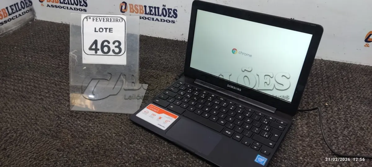 LOTE 463 - 01 NOTEBOOK 16GB MEMÓRIA 2GB LINHA CONNECT MARCA SAMSUNG SEM FONTE. (NO ESTADO) ATENÇÃO! FAZER A VISITAÇÃO ANTES DE ARREMATAR, NÃO SABEMOS SE FUNCIONA, LEILÃO NÃO TEM GARANTIA E NEM DEVOLUÇÃO, SUJEITO A POSSÍVEIS AVARIAS VISÍVEIS/OCULTAS E/OU AUSÊNCIA DE COMPONENTES.