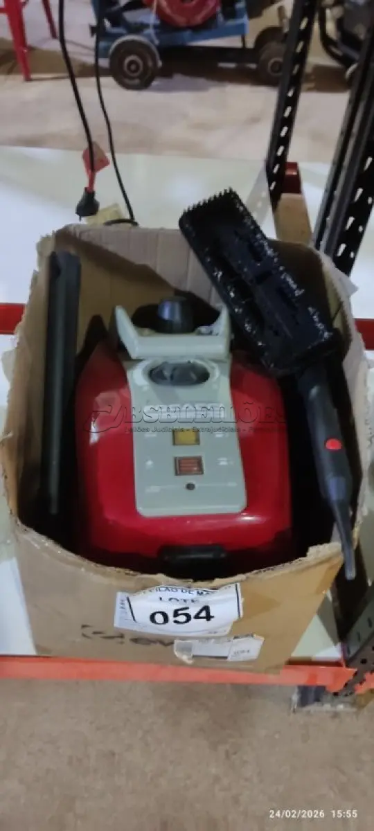 LOTE 054 - 01 VAPORIZADOR DE LIMPEZA  220V MODELO TOP LINE 2500 MARCA FOGACCI. (NO ESTADO) ATENÇÃO! FAZER A VISITAÇÃO ANTES DE ARREMATAR, NÃO SABEMOS SE FUNCIONA, LEILÃO NÃO TEM GARANTIA E NEM DEVOLUÇÃO, SUJEITO A POSSÍVEIS AVARIAS VISÍVEIS/OCULTAS E/OU AUSÊNCIA DE COMPONENTES.
