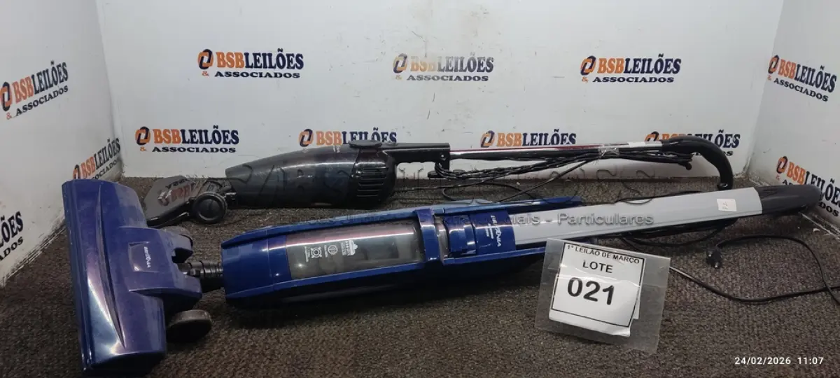LOTE 021 - 02 ASPIRADORES DE PÓ 220V MARCA BRITÂNIA. (NO ESTADO) ATENÇÃO! FAZER A VISITAÇÃO ANTES DE ARREMATAR, NÃO SABEMOS SE FUNCIONA, LEILÃO NÃO TEM GARANTIA E NEM DEVOLUÇÃO, SUJEITO A POSSÍVEIS AVARIAS VISÍVEIS/OCULTAS E/OU AUSÊNCIA DE COMPONENTES.
