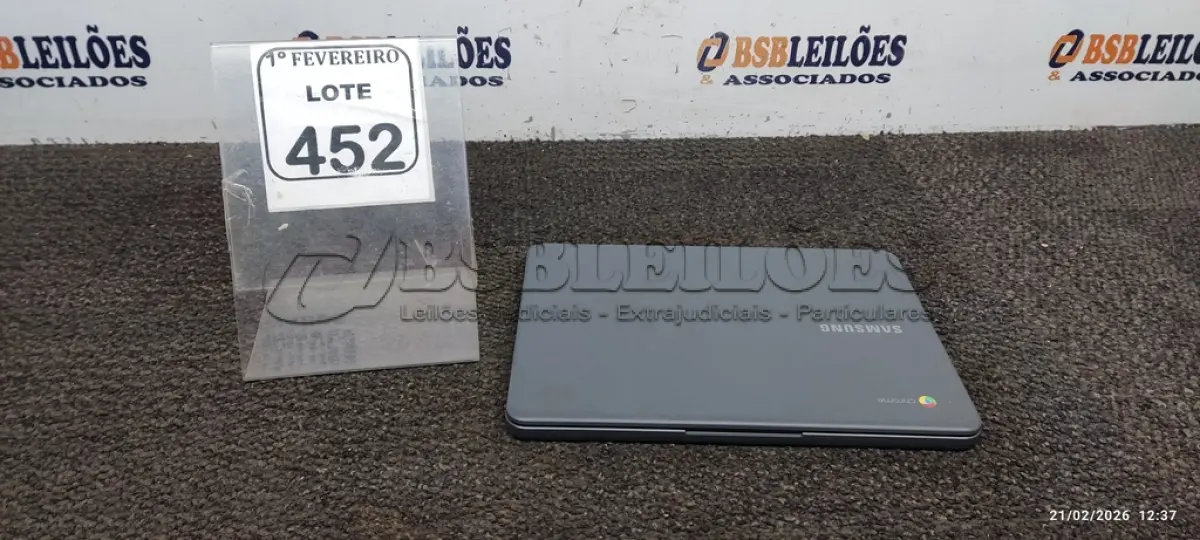 LOTE 452 - 01 NOTEBOOK 16GB MEMÓRIA 2GB LINHA CONNECT MARCA SAMSUNG SEM FONTE. (NO ESTADO) ATENÇÃO! FAZER A VISITAÇÃO ANTES DE ARREMATAR, NÃO SABEMOS SE FUNCIONA, LEILÃO NÃO TEM GARANTIA E NEM DEVOLUÇÃO, SUJEITO A POSSÍVEIS AVARIAS VISÍVEIS/OCULTAS E/OU AUSÊNCIA DE COMPONENTES.
