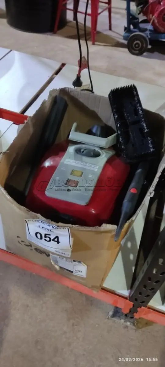 LOTE 054 - 01 VAPORIZADOR DE LIMPEZA  220V MODELO TOP LINE 2500 MARCA FOGACCI. (NO ESTADO) ATENÇÃO! FAZER A VISITAÇÃO ANTES DE ARREMATAR, NÃO SABEMOS SE FUNCIONA, LEILÃO NÃO TEM GARANTIA E NEM DEVOLUÇÃO, SUJEITO A POSSÍVEIS AVARIAS VISÍVEIS/OCULTAS E/OU AUSÊNCIA DE COMPONENTES.