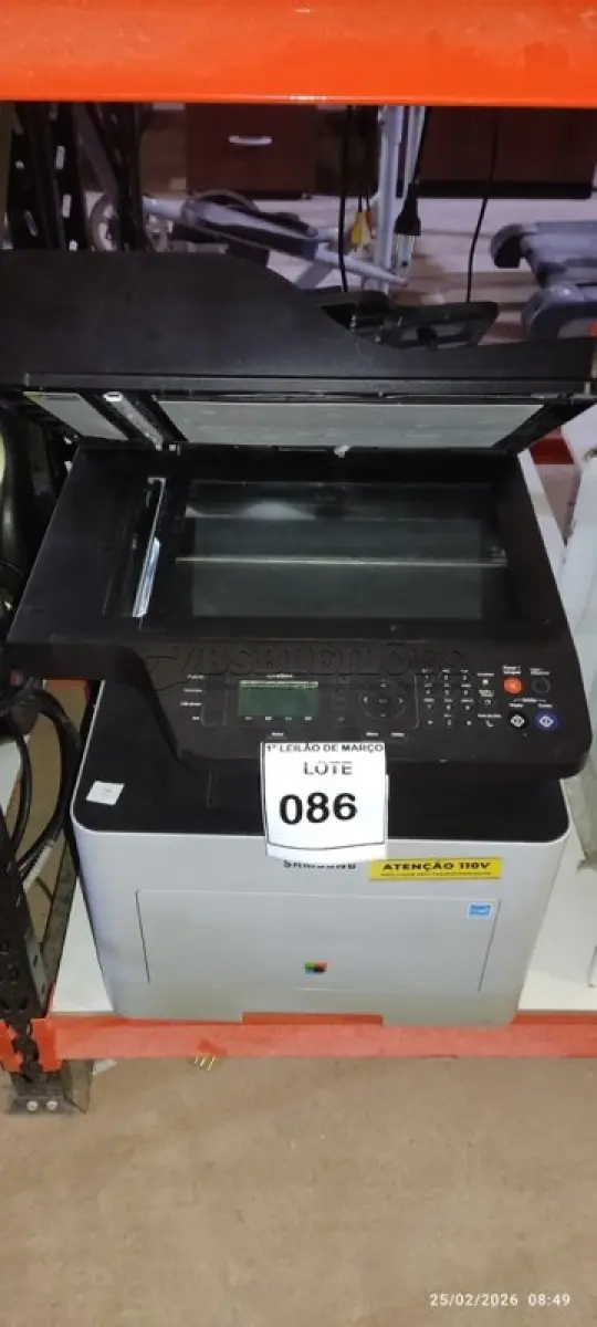 LOTE 086 - 01 IMPRESSORA MULTIFUNCIONAL MODELO CLX-6260FR MARCA SAMSUNG. (NO ESTADO) ATENÇÃO! FAZER A VISITAÇÃO ANTES DE ARREMATAR, NÃO SABEMOS SE FUNCIONA, LEILÃO NÃO TEM GARANTIA E NEM DEVOLUÇÃO, SUJEITO A POSSÍVEIS AVARIAS VISÍVEIS/OCULTAS E/OU AUSÊNCIA DE COMPONENTES.