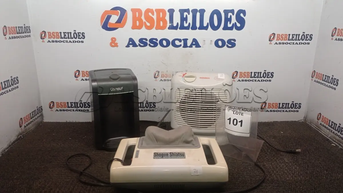 LOTE 101 - 01 MASSAGEADOR, 01 AQUECEDOR E DESUMIDIFICADOR MARCA MONDIAL E 01 BEBEDOR MARCA CONSUL. (NO ESTADO) ATENÇÃO! FAZER A VISITAÇÃO ANTES DE ARREMATAR, NÃO SABEMOS SE FUNCIONA, LEILÃO NÃO TEM GARANTIA E NEM DEVOLUÇÃO, SUJEITO A POSSÍVEIS AVARIAS VISÍVEIS/OCULTAS E/OU AUSÊNCIA DE COMPONENTES.