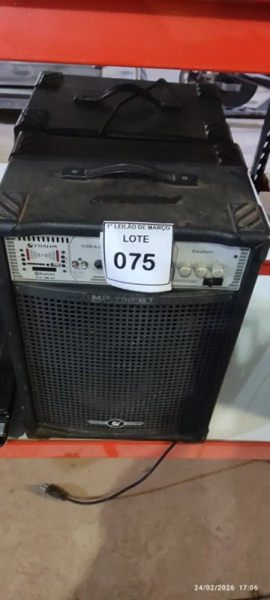 LOTE 075 - 02 CAIXAS DE SOM AMPLIFICADORAS MARCA FRAHM COM AVARIAS. (NO ESTADO) ATENÇÃO! FAZER A VISITAÇÃO ANTES DE ARREMATAR, NÃO SABEMOS SE FUNCIONA, LEILÃO NÃO TEM GARANTIA E NEM DEVOLUÇÃO, SUJEITO A POSSÍVEIS AVARIAS VISÍVEIS/OCULTAS E/OU AUSÊNCIA DE COMPONENTES.