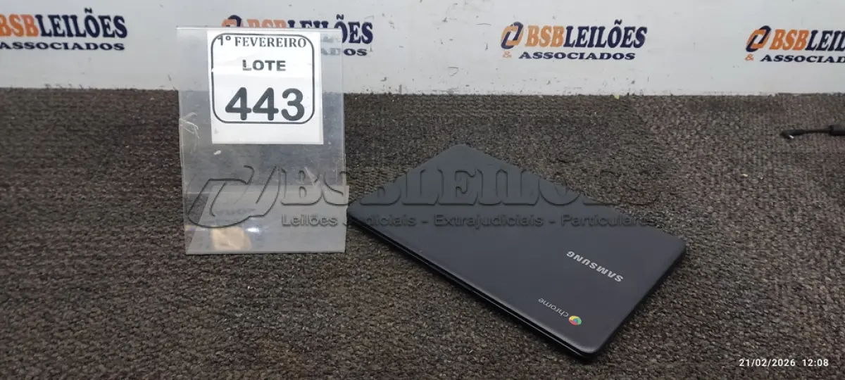 LOTE 443 - 01 NOTEBOOK 16GB MEMÓRIA 2GB LINHA CONNECT MARCA SAMSUNG SEM FONTE. (NO ESTADO) ATENÇÃO! FAZER A VISITAÇÃO ANTES DE ARREMATAR, NÃO SABEMOS SE FUNCIONA, LEILÃO NÃO TEM GARANTIA E NEM DEVOLUÇÃO, SUJEITO A POSSÍVEIS AVARIAS VISÍVEIS/OCULTAS E/OU AUSÊNCIA DE COMPONENTES.