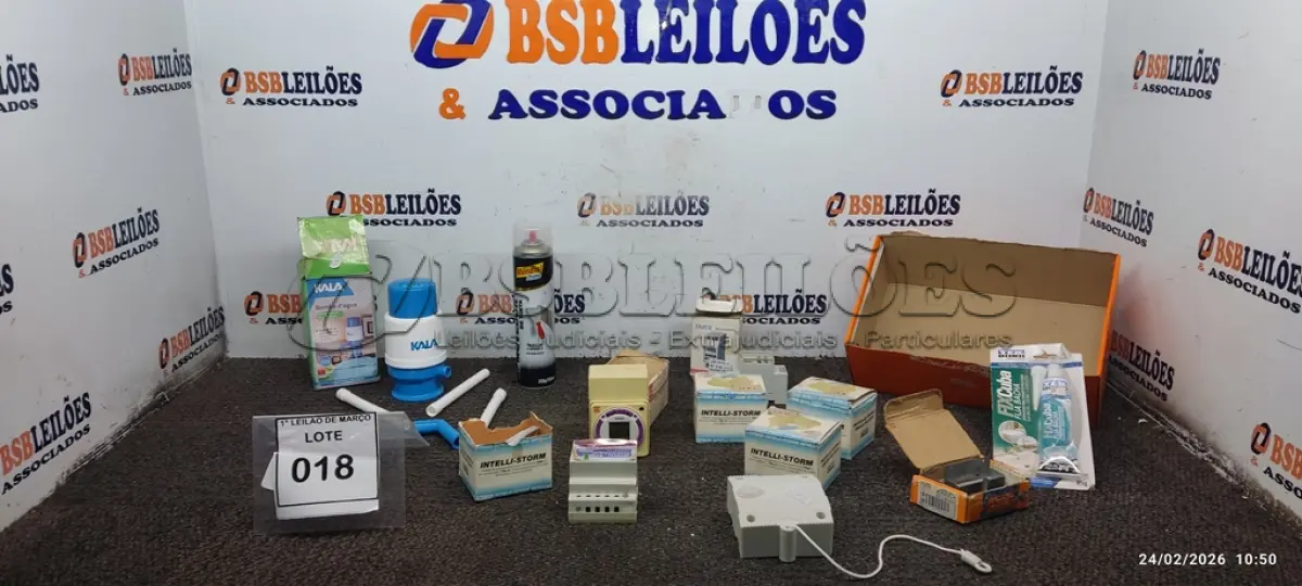 LOTE 018 - 04 PROTETORES DE ENERGIA, 01 TIMER PROGRAMÁVEL, 01 BOMBA D’AGUA PARA GARRAFÃO, 01PROGRAMADOR HORÁRIO ELETROMECÂNICO E 01 REMOVEDOR DE TINTAS. (NO ESTADO) ATENÇÃO! FAZER A VISITAÇÃO ANTES DE ARREMATAR, NÃO SABEMOS SE FUNCIONA, LEILÃO NÃO TEM GARANTIA E NEM DEVOLUÇÃO, SUJEITO A POSSÍVEIS AVARIAS VISÍVEIS/OCULTAS E/OU AUSÊNCIA DE COMPONENTES.