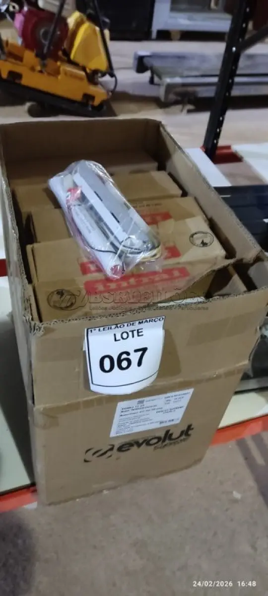 LOTE 067 - 01 CAIXA COM GRANDE QUANTIDADE DE INVERSOR DE EMERGÊNCIA 220V/60HZ MARCA INTRAL. (NO ESTADO) ATENÇÃO! FAZER A VISITAÇÃO ANTES DE ARREMATAR, NÃO SABEMOS SE FUNCIONA, LEILÃO NÃO TEM GARANTIA E NEM DEVOLUÇÃO, SUJEITO A POSSÍVEIS AVARIAS VISÍVEIS/OCULTAS E/OU AUSÊNCIA DE COMPONENTES.