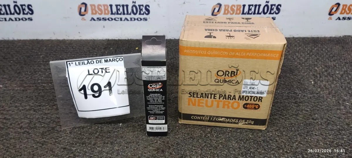 LOTE 191 - 12 BISNAGAS DE ADESIVO DE SILICONE NEUTRO DE 70G MARCA ORBI QUÍMICA. (NO ESTADO) ATENÇÃO! FAZER A VISITAÇÃO ANTES DE ARREMATAR, NÃO SABEMOS SE FUNCIONA, LEILÃO NÃO TEM GARANTIA E NEM DEVOLUÇÃO, SUJEITO A POSSÍVEIS AVARIAS VISÍVEIS/OCULTAS E/OU AUSÊNCIA DE COMPONENTES.