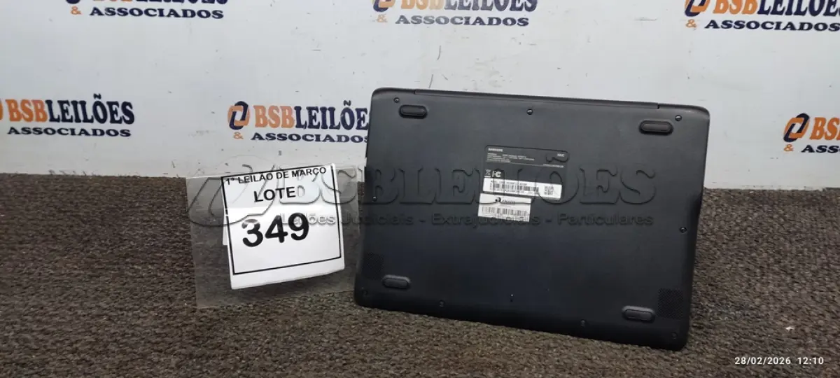 LOTE 349 - 01 NOTEBOOK 2GB DE MEMÓRIA, 16GB E.MMC TELA 11.6’’ LINHA CONNECT MARCA SAMSUNG SEM FONTE. (NO ESTADO) ATENÇÃO! FAZER A VISITAÇÃO ANTES DE ARREMATAR, NÃO SABEMOS SE FUNCIONA, LEILÃO NÃO TEM GARANTIA E NEM DEVOLUÇÃO, SUJEITO A POSSÍVEIS AVARIAS VISÍVEIS/OCULTAS E/OU AUSÊNCIA DE COMPONENTES.