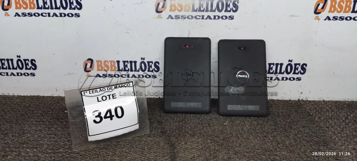 LOTE 340 - 02 TABLETS MARCA DELL SEM CARREGADOR. (NO ESTADO) ATENÇÃO! FAZER A VISITAÇÃO ANTES DE ARREMATAR, NÃO SABEMOS SE FUNCIONA, LEILÃO NÃO TEM GARANTIA E NEM DEVOLUÇÃO, SUJEITO A POSSÍVEIS AVARIAS VISÍVEIS/OCULTAS E/OU AUSÊNCIA DE COMPONENTES.