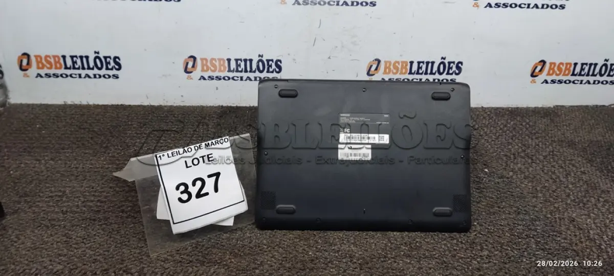LOTE 327 - 01 NOTEBOOK 2GB DE MEMÓRIA, 16GB E.MMC TELA 11.6’’ LINHA CONNECT MARCA SAMSUNG SEM FONTE. (NO ESTADO) ATENÇÃO! FAZER A VISITAÇÃO ANTES DE ARREMATAR, NÃO SABEMOS SE FUNCIONA, LEILÃO NÃO TEM GARANTIA E NEM DEVOLUÇÃO, SUJEITO A POSSÍVEIS AVARIAS VISÍVEIS/OCULTAS E/OU AUSÊNCIA DE COMPONENTES.