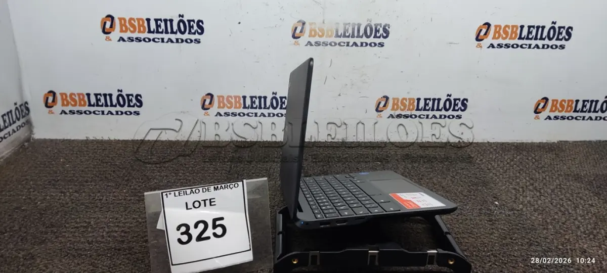 LOTE 325 - 01 NOTEBOOK 2GB DE MEMÓRIA, 16GB E.MMC TELA 11.6’’ LINHA CONNECT MARCA SAMSUNG SEM FONTE. (NO ESTADO) ATENÇÃO! FAZER A VISITAÇÃO ANTES DE ARREMATAR, NÃO SABEMOS SE FUNCIONA, LEILÃO NÃO TEM GARANTIA E NEM DEVOLUÇÃO, SUJEITO A POSSÍVEIS AVARIAS VISÍVEIS/OCULTAS E/OU AUSÊNCIA DE COMPONENTES.