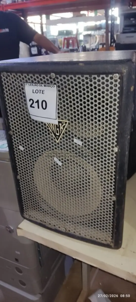 LOTE 210 - 02 CAIXAS DE SOM PASSIVAS PROFISSIONAIS MARCA WGK. (NO ESTADO) ATENÇÃO! FAZER A VISITAÇÃO ANTES DE ARREMATAR, NÃO SABEMOS SE FUNCIONA. LEILÃO NÃO TEM GARANTIA E NEM DEVOLUÇÃO, SUJEITO A POSSÍVEIS AVARIAS VISÍVEIS/OCULTAS E/OU AUSÊNCIA DE COMPONENTES.