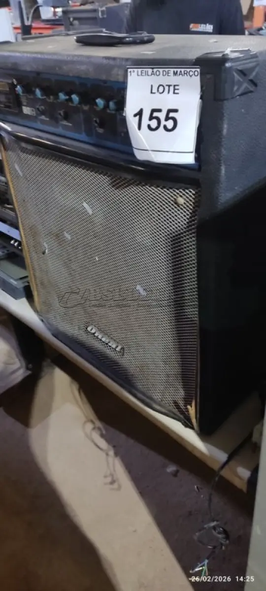 LOTE 155 - 01 CAIXA DE SOM AMPLIFICADORA MARCA LL. (NO ESTADO) ATENÇÃO! FAZER A VISITAÇÃO ANTES DE ARREMATAR, NÃO SABEMOS SE FUNCIONA, LEILÃO NÃO TEM GARANTIA E NEM DEVOLUÇÃO, SUJEITO A POSSÍVEIS AVARIAS VISÍVEIS/OCULTAS E/OU AUSÊNCIA DE COMPONENTES.