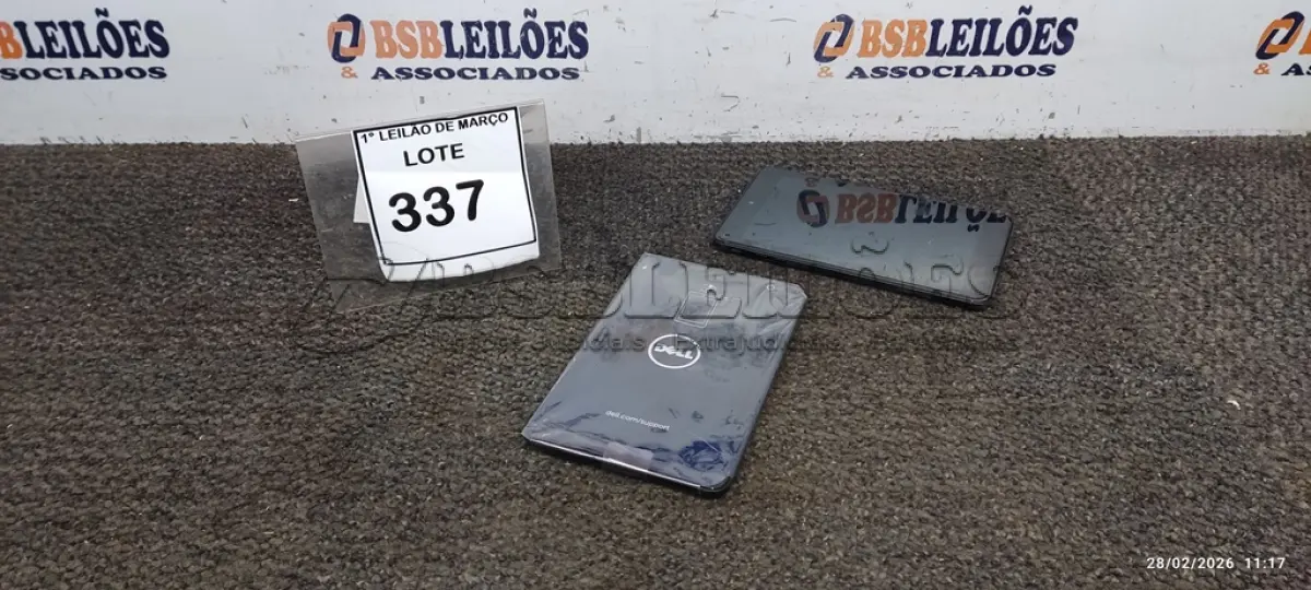 LOTE 337 - 02 TABLETS MARCA DELL SEM CARREGADOR. (NO ESTADO) ATENÇÃO! FAZER A VISITAÇÃO ANTES DE ARREMATAR, NÃO SABEMOS SE FUNCIONA, LEILÃO NÃO TEM GARANTIA E NEM DEVOLUÇÃO, SUJEITO A POSSÍVEIS AVARIAS VISÍVEIS/OCULTAS E/OU AUSÊNCIA DE COMPONENTES.