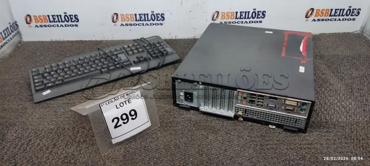 LOTE 299 - 01 CPU INFORWAY 4GB HD 500, 01 MOUSE, 01 TECLADO, 01BASE DE CPU, 01 CABO DE FORÇA. (NO ESTADO) ATENÇÃO! FAZER A VISITAÇÃO ANTES DE ARREMATAR, NÃO SABEMOS SE FUNCIONA. LEILÃO NÃO TEM GARANTIA E NEM DEVOLUÇÃO, SUJEITO A POSSÍVEIS AVARIAS VISÍVEIS/OCULTAS E/OU AUSÊNCIA DE COMPONENTES.