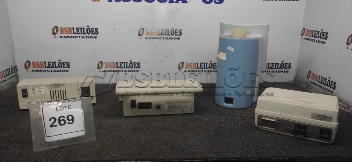 LOTE 269 - 04 APARELHOS DE TERAPIA ESTÉTICA DE MARCAS E MODELOS DIVERSOS. (NO ESTADO) ATENÇÃO! FAZER A VISITAÇÃO ANTES DE ARREMATAR, NÃO SABEMOS SE FUNCIONA, LEILÃO NÃO TEM GARANTIA E NEM DEVOLUÇÃO, SUJEITO A POSSÍVEIS AVARIAS VISÍVEIS/OCULTAS E/OU AUSÊNCIA DE COMPONENTES.
