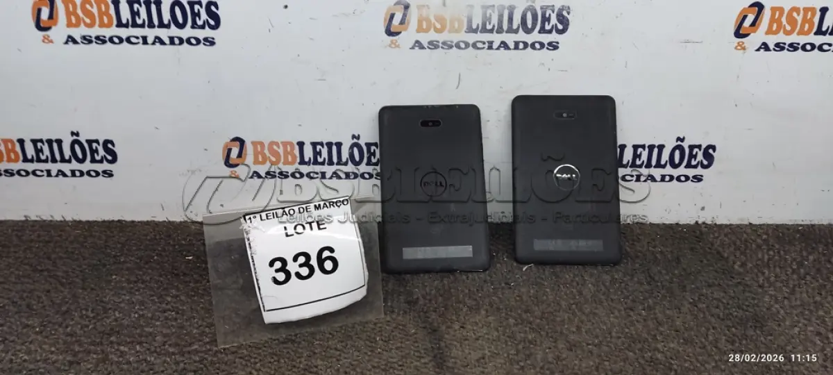 LOTE 336 - 02 TABLETS MARCA DELL SEM CARREGADOR. (NO ESTADO) ATENÇÃO! FAZER A VISITAÇÃO ANTES DE ARREMATAR, NÃO SABEMOS SE FUNCIONA, LEILÃO NÃO TEM GARANTIA E NEM DEVOLUÇÃO, SUJEITO A POSSÍVEIS AVARIAS VISÍVEIS/OCULTAS E/OU AUSÊNCIA DE COMPONENTES.