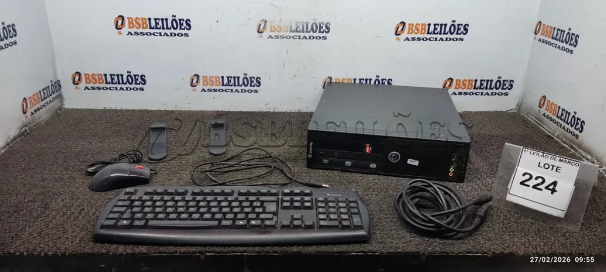 LOTE 224 - 01 CPU INFORWAY 4GB HD 500, 01 MOUSE, 01 TECLADO, 01BASE DE CPU, 01 CABO DE FORÇA. (NO ESTADO) ATENÇÃO! FAZER A VISITAÇÃO ANTES DE ARREMATAR, NÃO SABEMOS SE FUNCIONA. LEILÃO NÃO TEM GARANTIA E NEM DEVOLUÇÃO, SUJEITO A POSSÍVEIS AVARIAS VISÍVEIS/OCULTAS E/OU AUSÊNCIA DE COMPONENTES.
