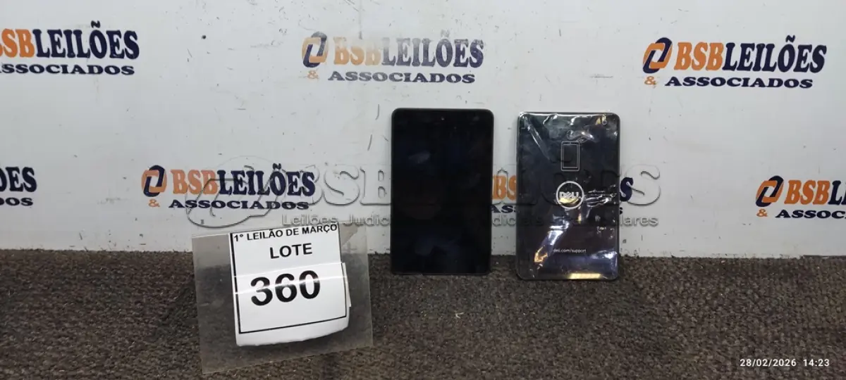 LOTE 360 - 02 TABLETS MARCA DELL SEM CARREGADOR. (NO ESTADO) ATENÇÃO! FAZER A VISITAÇÃO ANTES DE ARREMATAR, NÃO SABEMOS SE FUNCIONA, LEILÃO NÃO TEM GARANTIA E NEM DEVOLUÇÃO, SUJEITO A POSSÍVEIS AVARIAS VISÍVEIS/OCULTAS E/OU AUSÊNCIA DE COMPONENTES.