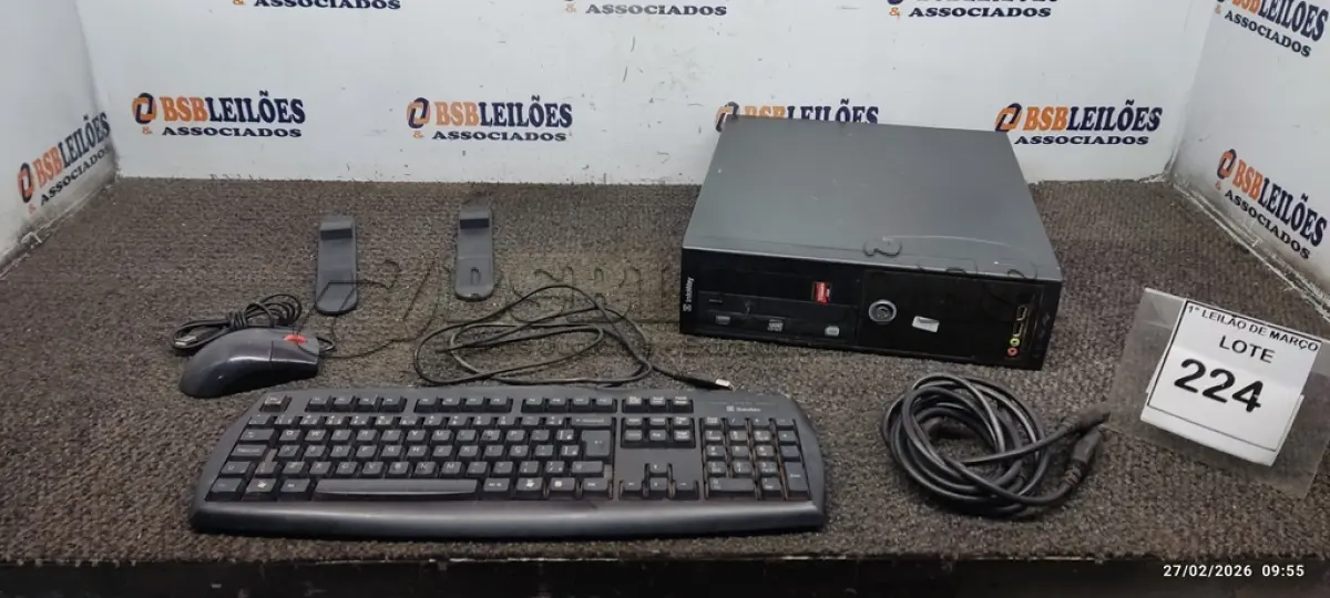 LOTE 224 - 01 CPU INFORWAY 4GB HD 500, 01 MOUSE, 01 TECLADO, 01BASE DE CPU, 01 CABO DE FORÇA. (NO ESTADO) ATENÇÃO! FAZER A VISITAÇÃO ANTES DE ARREMATAR, NÃO SABEMOS SE FUNCIONA. LEILÃO NÃO TEM GARANTIA E NEM DEVOLUÇÃO, SUJEITO A POSSÍVEIS AVARIAS VISÍVEIS/OCULTAS E/OU AUSÊNCIA DE COMPONENTES.