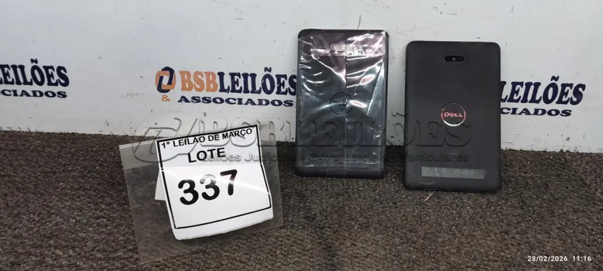 LOTE 337 - 02 TABLETS MARCA DELL SEM CARREGADOR. (NO ESTADO) ATENÇÃO! FAZER A VISITAÇÃO ANTES DE ARREMATAR, NÃO SABEMOS SE FUNCIONA, LEILÃO NÃO TEM GARANTIA E NEM DEVOLUÇÃO, SUJEITO A POSSÍVEIS AVARIAS VISÍVEIS/OCULTAS E/OU AUSÊNCIA DE COMPONENTES.