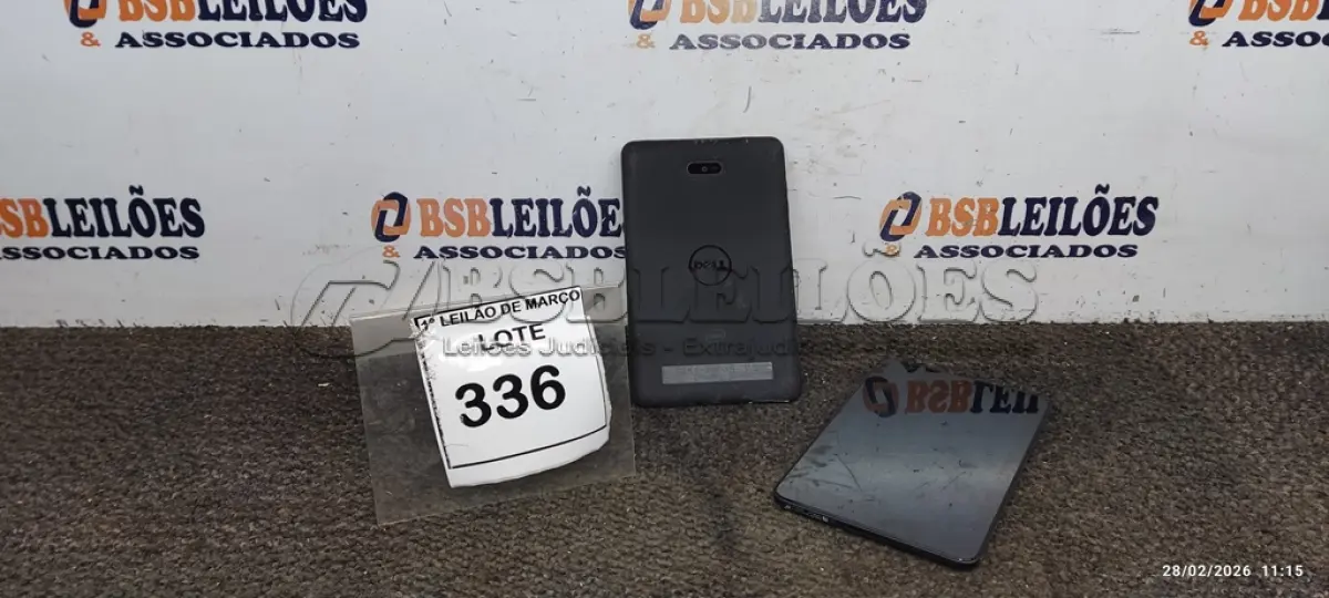 LOTE 336 - 02 TABLETS MARCA DELL SEM CARREGADOR. (NO ESTADO) ATENÇÃO! FAZER A VISITAÇÃO ANTES DE ARREMATAR, NÃO SABEMOS SE FUNCIONA, LEILÃO NÃO TEM GARANTIA E NEM DEVOLUÇÃO, SUJEITO A POSSÍVEIS AVARIAS VISÍVEIS/OCULTAS E/OU AUSÊNCIA DE COMPONENTES.