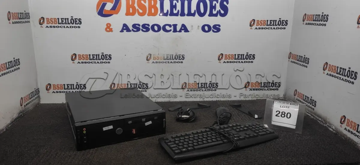 LOTE 280 - 01 CPU INFORWAY 4GB HD 500, 01 MOUSE, 01 TECLADO, 01BASE DE CPU, 01 CABO DE FORÇA. (NO ESTADO) ATENÇÃO! FAZER A VISITAÇÃO ANTES DE ARREMATAR, NÃO SABEMOS SE FUNCIONA. LEILÃO NÃO TEM GARANTIA E NEM DEVOLUÇÃO, SUJEITO A POSSÍVEIS AVARIAS VISÍVEIS/OCULTAS E/OU AUSÊNCIA DE COMPONENTES.