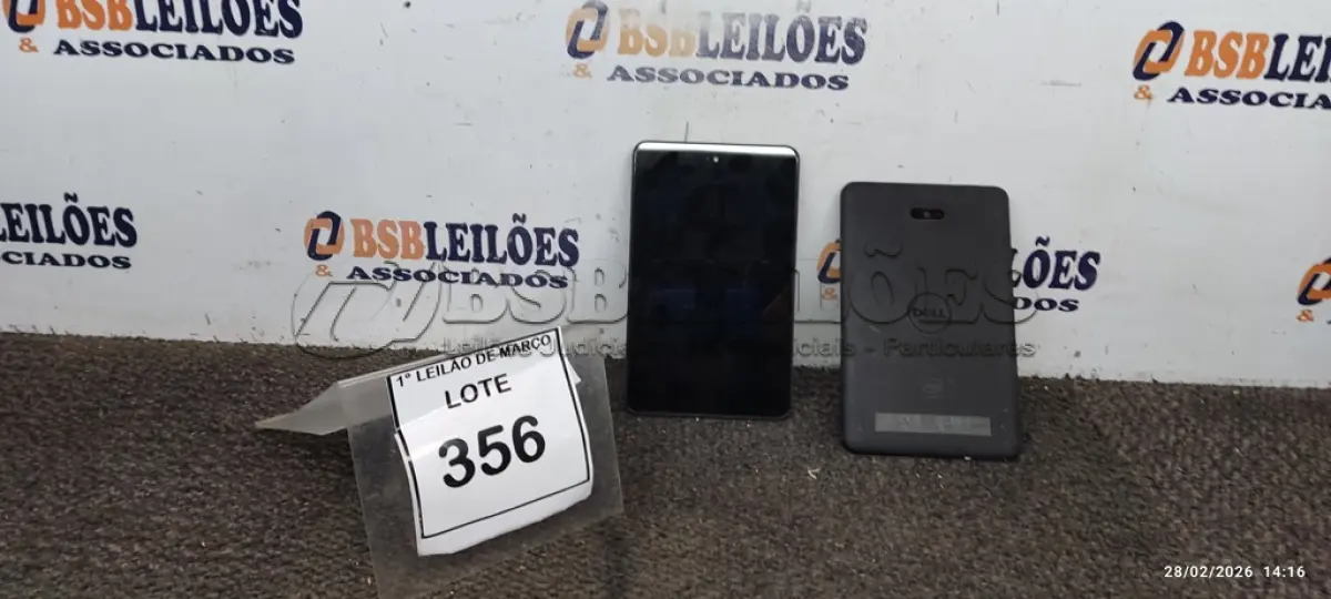 LOTE 356 - 02 TABLETS MARCA DELL SEM CARREGADOR. (NO ESTADO) ATENÇÃO! FAZER A VISITAÇÃO ANTES DE ARREMATAR, NÃO SABEMOS SE FUNCIONA, LEILÃO NÃO TEM GARANTIA E NEM DEVOLUÇÃO, SUJEITO A POSSÍVEIS AVARIAS VISÍVEIS/OCULTAS E/OU AUSÊNCIA DE COMPONENTES.