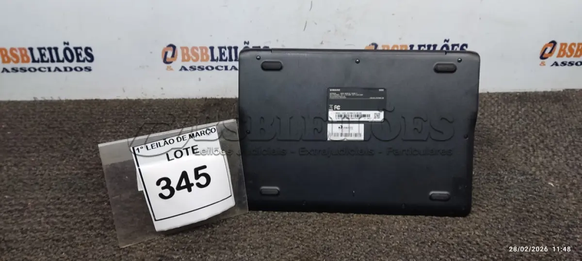 LOTE 345 - 01 NOTEBOOK 2GB DE MEMÓRIA, 16GB E.MMC TELA 11.6’’ LINHA CONNECT MARCA SAMSUNG SEM FONTE. (NO ESTADO) ATENÇÃO! FAZER A VISITAÇÃO ANTES DE ARREMATAR, NÃO SABEMOS SE FUNCIONA, LEILÃO NÃO TEM GARANTIA E NEM DEVOLUÇÃO, SUJEITO A POSSÍVEIS AVARIAS VISÍVEIS/OCULTAS E/OU AUSÊNCIA DE COMPONENTES.