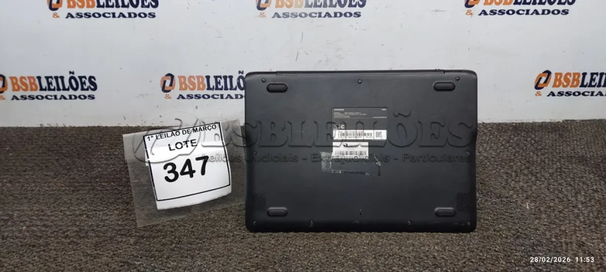 LOTE 347 - 01 NOTEBOOK 2GB DE MEMÓRIA, 16GB E.MMC TELA 11.6’’ LINHA CONNECT MARCA SAMSUNG SEM FONTE. (NO ESTADO) ATENÇÃO! FAZER A VISITAÇÃO ANTES DE ARREMATAR, NÃO SABEMOS SE FUNCIONA, LEILÃO NÃO TEM GARANTIA E NEM DEVOLUÇÃO, SUJEITO A POSSÍVEIS AVARIAS VISÍVEIS/OCULTAS E/OU AUSÊNCIA DE COMPONENTES.