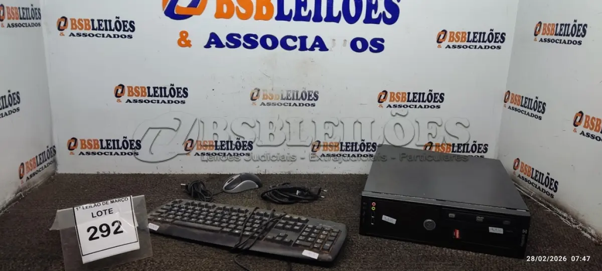 LOTE 292 - 01 CPU INFORWAY 4GB HD 500, 01 MOUSE, 01 TECLADO, 01BASE DE CPU, 01 CABO DE FORÇA. (NO ESTADO) ATENÇÃO! FAZER A VISITAÇÃO ANTES DE ARREMATAR, NÃO SABEMOS SE FUNCIONA. LEILÃO NÃO TEM GARANTIA E NEM DEVOLUÇÃO, SUJEITO A POSSÍVEIS AVARIAS VISÍVEIS/OCULTAS E/OU AUSÊNCIA DE COMPONENTES.