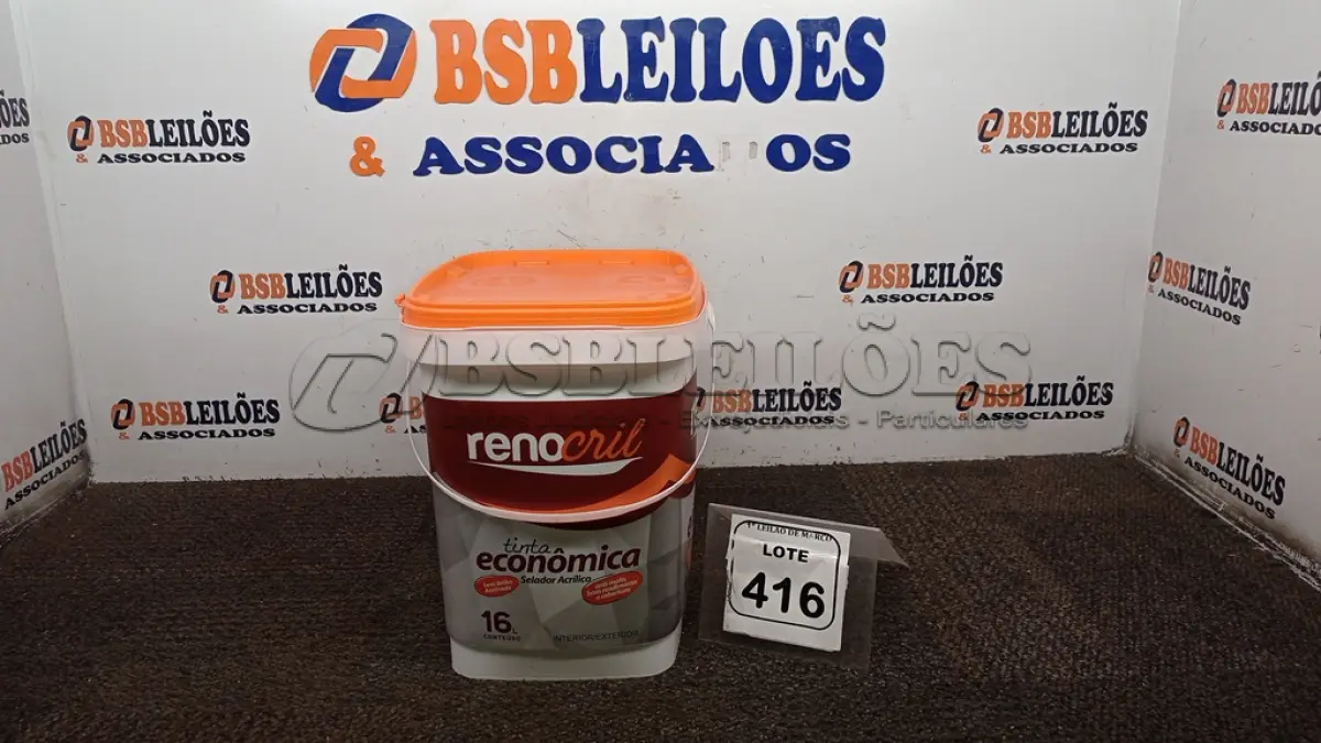 LOTE 416 - 01 BALDE DE SELADOR ACRÍLICO 16L NA COR BRANCO NEVE SEMIBRILHO ACETINADO VALIDADE MARCA RENOCRIL. (NO ESTADO) ATENÇÃO! FAZER A VISITAÇÃO ANTES DE ARREMATAR, NÃO SABEMOS SE FUNCIONA. LEILÃO NÃO TEM GARANTIA E NEM DEVOLUÇÃO, SUJEITO A POSSÍVEIS AVARIAS VISÍVEIS/OCULTAS E/OU AUSÊNCIA DE COMPONENTES.