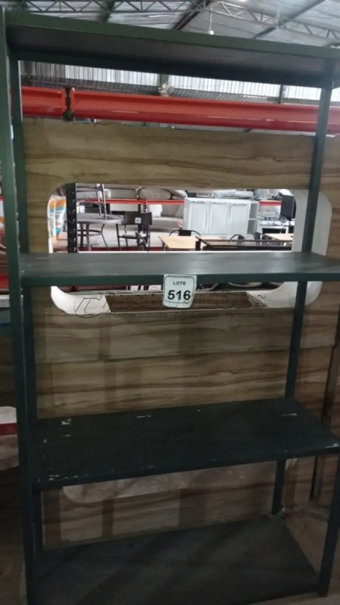 LOTE 516 - 01 ESTANTE DE FERRO DE 1,16X1,99M. (NO ESTADO) ATENÇÃO! FAZER A VISITAÇÃO ANTES DE ARREMATAR, NÃO SABEMOS SE FUNCIONA, LEILÃO NÃO TEM GARANTIA E NEM DEVOLUÇÃO, SUJEITO A POSSÍVEIS AVARIAS VISÍVEIS/OCULTAS E/OU AUSÊNCIA DE COMPONENTES.