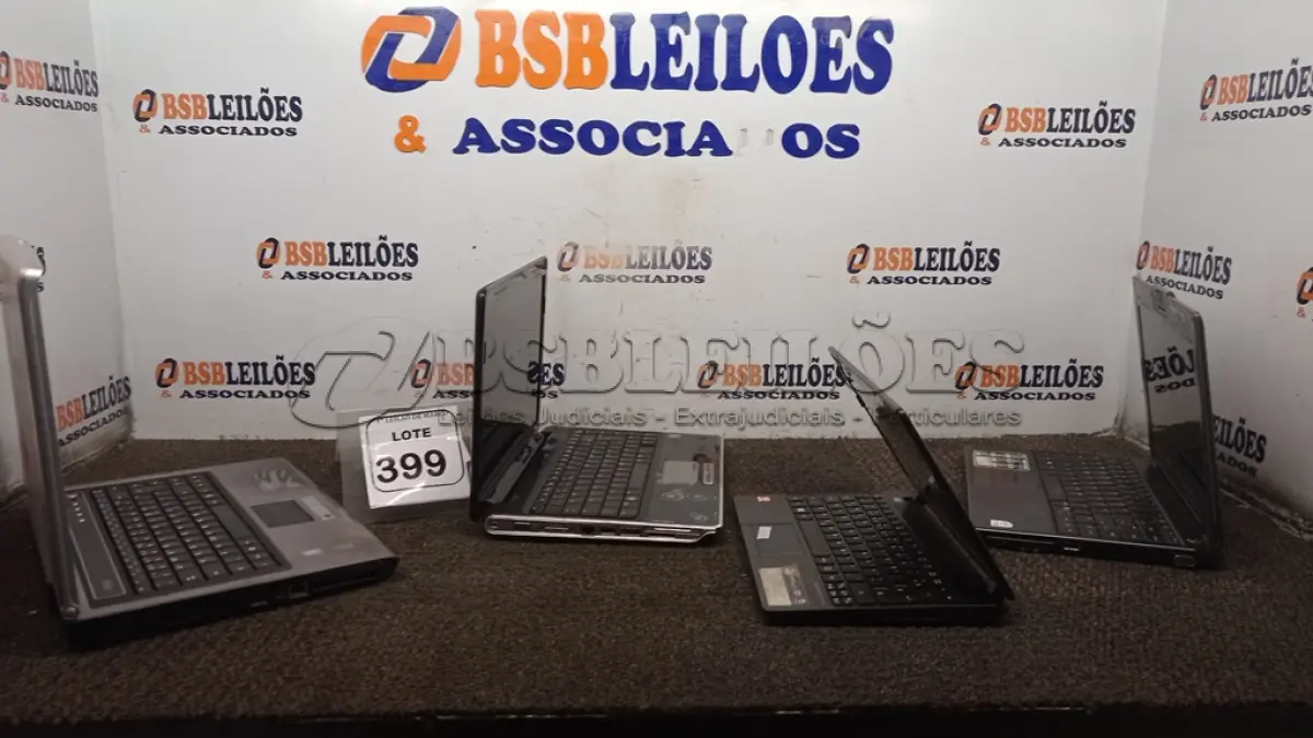 LOTE 399 - 04 NOTEBOOKS DE MARCAS E MODELOS DIVERSOS. (NO ESTADO) ATENÇÃO! FAZER A VISITAÇÃO ANTES DE ARREMATAR, NÃO SABEMOS SE FUNCIONA, LEILÃO NÃO TEM GARANTIA E NEM DEVOLUÇÃO, SUJEITO A POSSÍVEIS AVARIAS VISÍVEIS/OCULTAS E/OU AUSÊNCIA DE COMPONENTES.