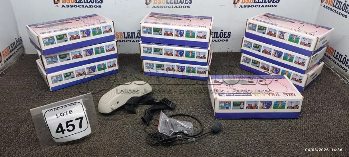 LOTE 457 - 10 MICROFONES PARA SEMINÁRIO MODELO WMA-6110 MARCA JWL. (NO ESTADO) ATENÇÃO! FAZER A VISITAÇÃO ANTES DE ARREMATAR, NÃO SABEMOS SE FUNCIONA, LEILÃO NÃO TEM GARANTIA E NEM DEVOLUÇÃO, SUJEITO A POSSÍVEIS AVARIAS VISÍVEIS/OCULTAS E/OU AUSÊNCIA DE COMPONENTES.