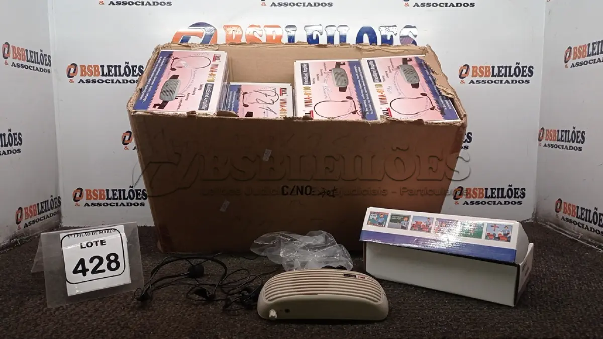 LOTE 428 - 01 CAIXA COM GRANDE QUANTIDADE DE MICROFONES PARA SEMINÁRIO MODELO WMA-6110 MARCA JWL. (NO ESTADO) ATENÇÃO! FAZER A VISITAÇÃO ANTES DE ARREMATAR, NÃO SABEMOS SE FUNCIONA, LEILÃO NÃO TEM GARANTIA E NEM DEVOLUÇÃO, SUJEITO A POSSÍVEIS AVARIAS VISÍVEIS/OCULTAS E/OU AUSÊNCIA DE COMPONENTES.