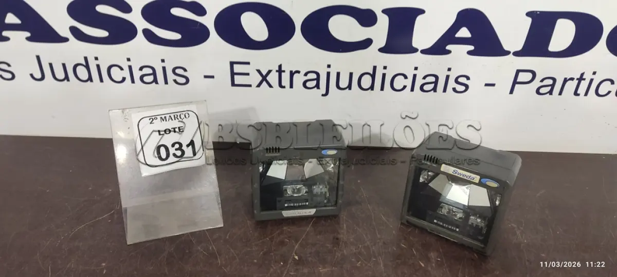 LOTE 031 - 01 LEITORAS DE CÓDIGO DE BARRAS MARCAS SWEDA E DATALOGIC SEM FONTE. (NO ESTADO) ATENÇÃO! FAZER A VISITAÇÃO ANTES DE ARREMATAR, NÃO SABEMOS SE FUNCIONA, LEILÃO NÃO TEM GARANTIA E NEM DEVOLUÇÃO, SUJEITO A POSSÍVEIS AVARIAS VISÍVEIS/OCULTAS E/OU AUSÊNCIA DE COMPONENTES.