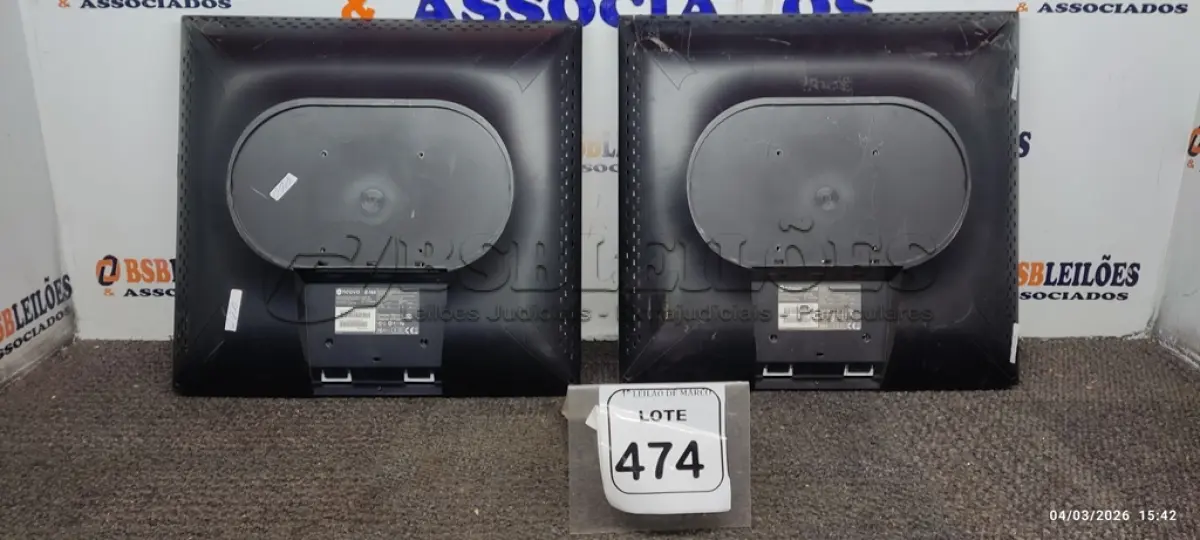 LOTE 474 - 02 MONITORES MARCA NEOVO. (NO ESTADO) ATENÇÃO! FAZER A VISITAÇÃO ANTES DE ARREMATAR, NÃO SABEMOS SE FUNCIONA, LEILÃO NÃO TEM GARANTIA E NEM DEVOLUÇÃO, SUJEITO A POSSÍVEIS AVARIAS VISÍVEIS/OCULTAS E/OU AUSÊNCIA DE COMPONENTES.