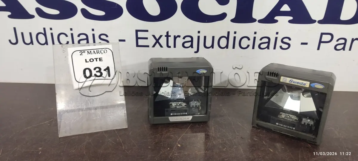 LOTE 031 - 01 LEITORAS DE CÓDIGO DE BARRAS MARCAS SWEDA E DATALOGIC SEM FONTE. (NO ESTADO) ATENÇÃO! FAZER A VISITAÇÃO ANTES DE ARREMATAR, NÃO SABEMOS SE FUNCIONA, LEILÃO NÃO TEM GARANTIA E NEM DEVOLUÇÃO, SUJEITO A POSSÍVEIS AVARIAS VISÍVEIS/OCULTAS E/OU AUSÊNCIA DE COMPONENTES.