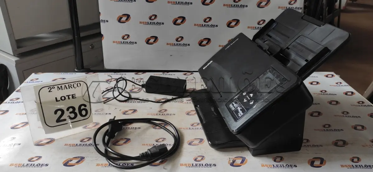 LOTE 236 - 01 SCANNER MODELO I1190 MARCA KODAK COM FONTE. (NO ESTADO) ATENÇÃO! FAZER A VISITAÇÃO ANTES DE ARREMATAR, NÃO SABEMOS SE FUNCIONA, LEILÃO NÃO TEM GARANTIA E NEM DEVOLUÇÃO, SUJEITO A POSSÍVEIS AVARIAS VISÍVEIS/OCULTAS E/OU AUSÊNCIA DE COMPONENTES.
