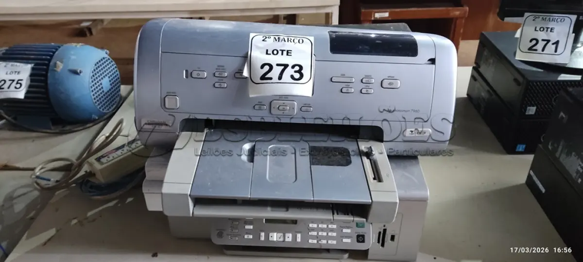 LOTE 273 - 03 IMPRESSORAS DE MARCAS E MODELOS DIVERSOS. (NO ESTADO) ATENÇÃO! FAZER A VISITAÇÃO ANTES DE ARREMATAR, NÃO SABEMOS SE FUNCIONA, LEILÃO NÃO TEM GARANTIA E NEM DEVOLUÇÃO, SUJEITO A POSSÍVEIS AVARIAS VISÍVEIS/OCULTAS E/OU AUSÊNCIA DE COMPONENTES.
