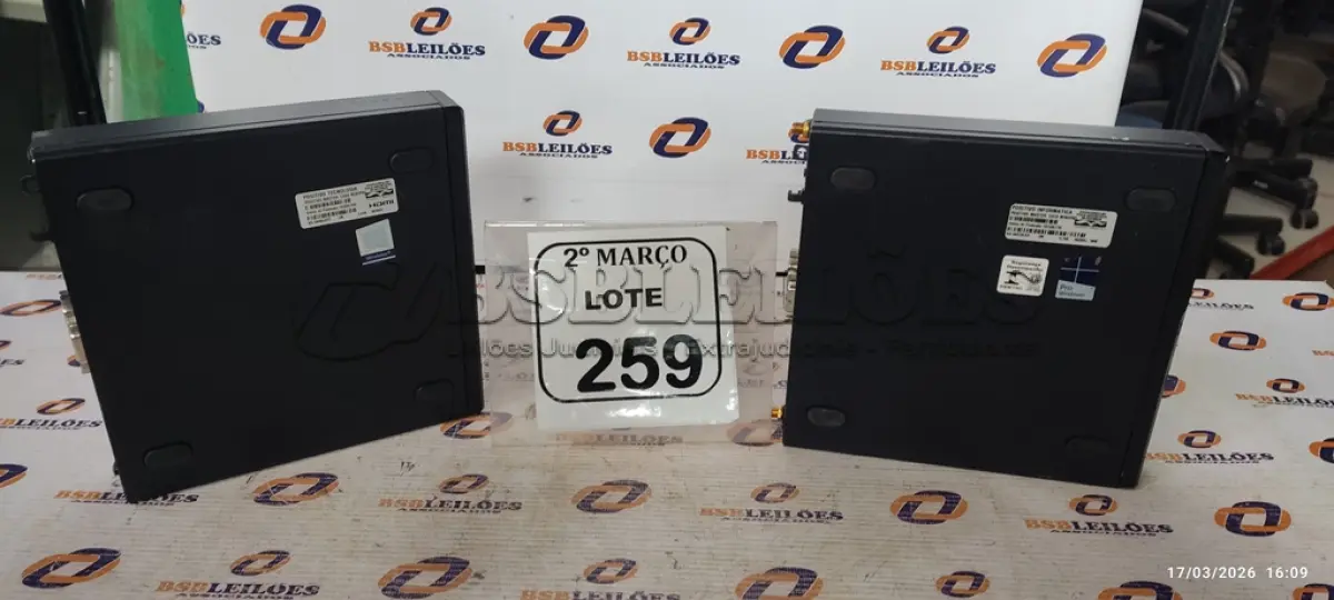 LOTE 259 - 02 MINIS PC SERIE ELITEDESK MARCA HP. (NO ESTADO) ATENÇÃO! FAZER A VISITAÇÃO ANTES DE ARREMATAR, NÃO SABEMOS SE FUNCIONA, LEILÃO NÃO TEM GARANTIA E NEM DEVOLUÇÃO, SUJEITO A POSSÍVEIS AVARIAS VISÍVEIS/OCULTAS E/OU AUSÊNCIA DE COMPONENTES.