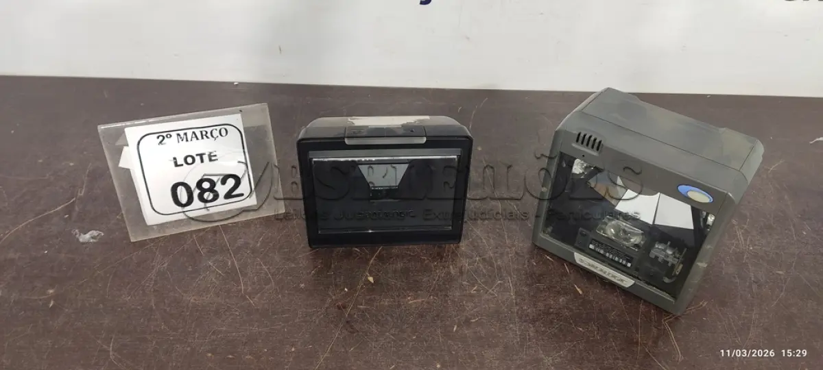 LOTE 082 - 02 LEITORAS DE CÓDIGO DE BARRAS MARCA DATALOGIC SEM FONTE. (NO ESTADO) ATENÇÃO! FAZER A VISITAÇÃO ANTES DE ARREMATAR, NÃO SABEMOS SE FUNCIONA, LEILÃO NÃO TEM GARANTIA E NEM DEVOLUÇÃO, SUJEITO A POSSÍVEIS AVARIAS VISÍVEIS/OCULTAS E/OU AUSÊNCIA DE COMPONENTES.