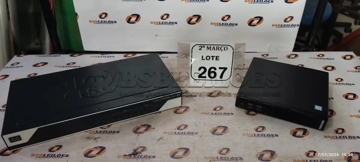 LOTE 267 - 01 MINI PC MARCA POSITIVO E 01 ROTEADOR MODELO 800M MARCA CISCO. (NO ESTADO) ATENÇÃO! FAZER A VISITAÇÃO ANTES DE ARREMATAR, NÃO SABEMOS SE FUNCIONA, LEILÃO NÃO TEM GARANTIA E NEM DEVOLUÇÃO, SUJEITO A POSSÍVEIS AVARIAS VISÍVEIS/OCULTAS E/OU AUSÊNCIA DE COMPONENTES.