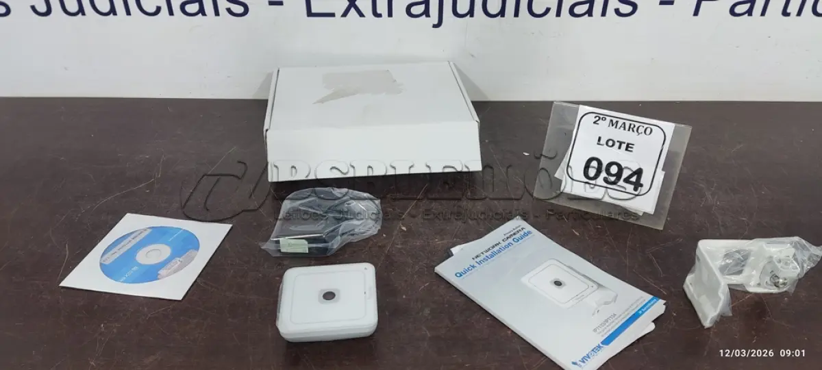 LOTE 094 - 01 CÂMERA NETWORK MARCA VIVOTEK. (NO ESTADO) ATENÇÃO! FAZER A VISITAÇÃO ANTES DE ARREMATAR, NÃO SABEMOS SE FUNCIONA, LEILÃO NÃO TEM GARANTIA E NEM DEVOLUÇÃO, SUJEITO A POSSÍVEIS AVARIAS VISÍVEIS/OCULTAS E/OU AUSÊNCIA DE COMPONENTES.