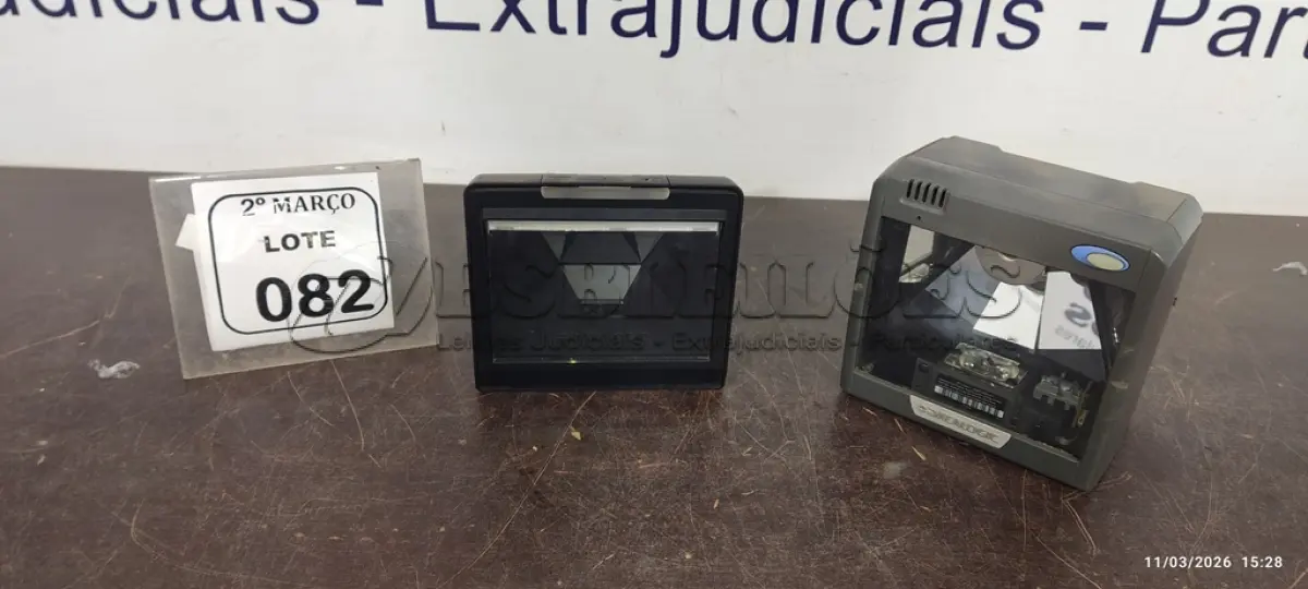 LOTE 082 - 02 LEITORAS DE CÓDIGO DE BARRAS MARCA DATALOGIC SEM FONTE. (NO ESTADO) ATENÇÃO! FAZER A VISITAÇÃO ANTES DE ARREMATAR, NÃO SABEMOS SE FUNCIONA, LEILÃO NÃO TEM GARANTIA E NEM DEVOLUÇÃO, SUJEITO A POSSÍVEIS AVARIAS VISÍVEIS/OCULTAS E/OU AUSÊNCIA DE COMPONENTES.