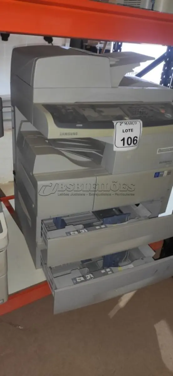 LOTE 106 - 01 IMPRESSORA MULTIFUNCIONAL MODELO 6555NX MARCA SAMSUNG. (NO ESTADO) ATENÇÃO! FAZER A VISITAÇÃO ANTES DE ARREMATAR, NÃO SABEMOS SE FUNCIONA, LEILÃO NÃO TEM GARANTIA E NEM DEVOLUÇÃO, SUJEITO A POSSÍVEIS AVARIAS VISÍVEIS/OCULTAS E/OU AUSÊNCIA DE COMPONENTES.